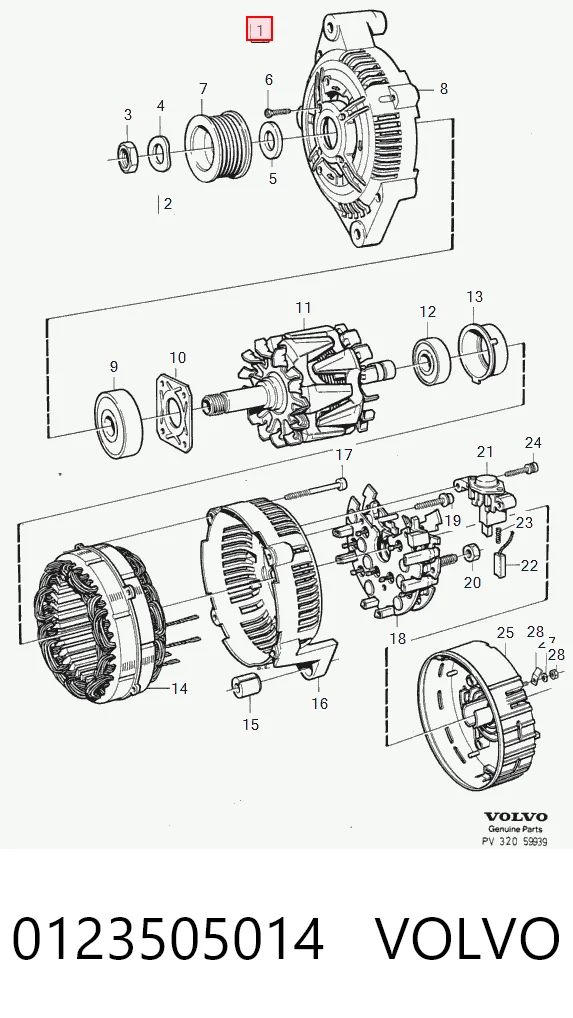 0123505014 Volvo Alternador de coche