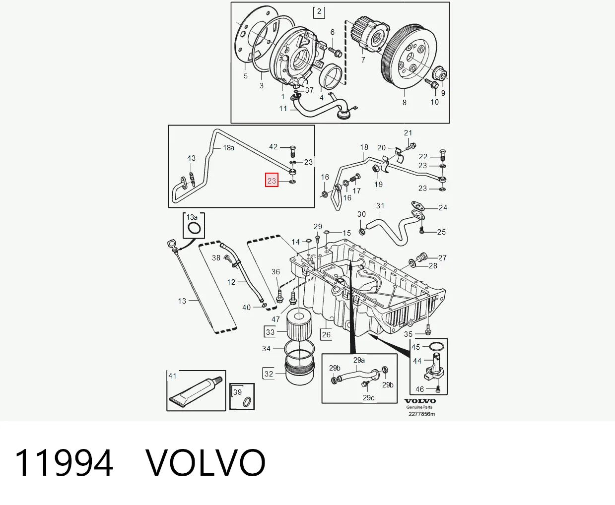 11994 Volvo Junta de bomba de agua