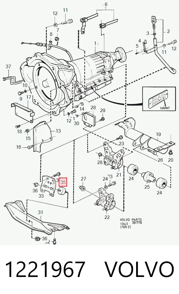 1221967 Volvo Soporte de caja de velocidades