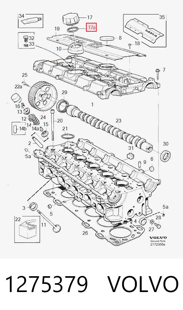 1275379 Volvo Junta de tapa del tubo de llenado de aceite