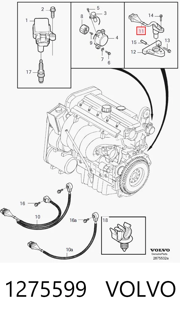 1275599 Volvo Sensor de posición del cigüeñal