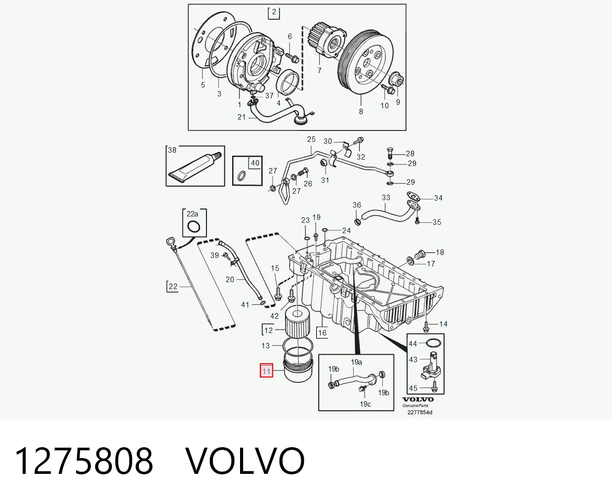 1275808 Volvo Tapa del filtro de aceite