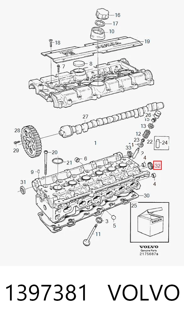 1397381 Volvo Tapa de bloque motor