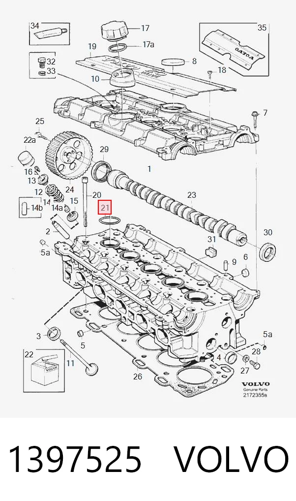 1397525 Volvo Junta de tapa de balancines, anillo