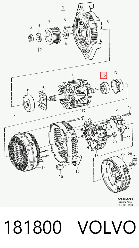 Rodamiento alternador para Ford Orion GAL