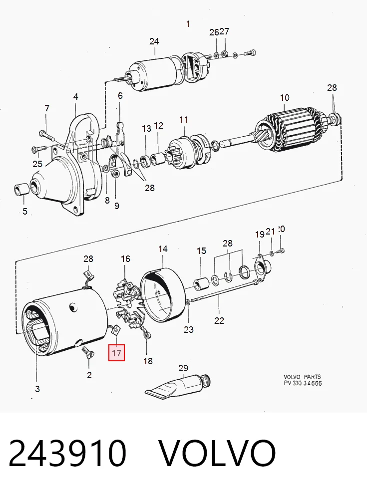 Escobilla de motor de arranque para Audi 100 43