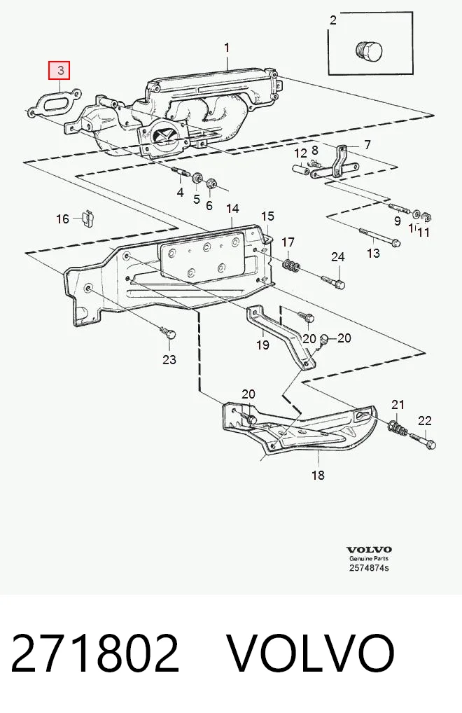 271802 Volvo Junta colector joint