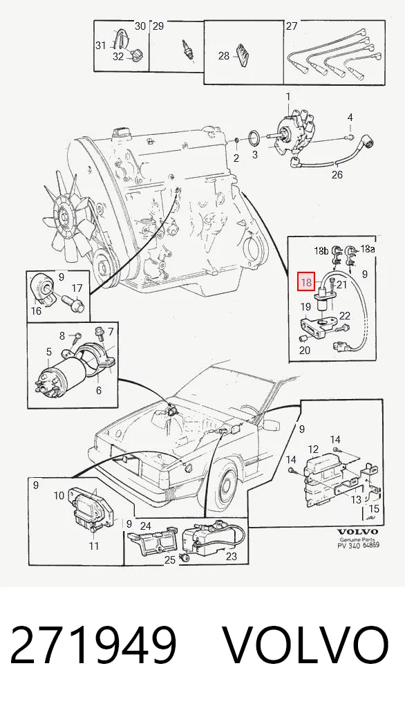271949 Volvo Sensor de posición del cigüeñal