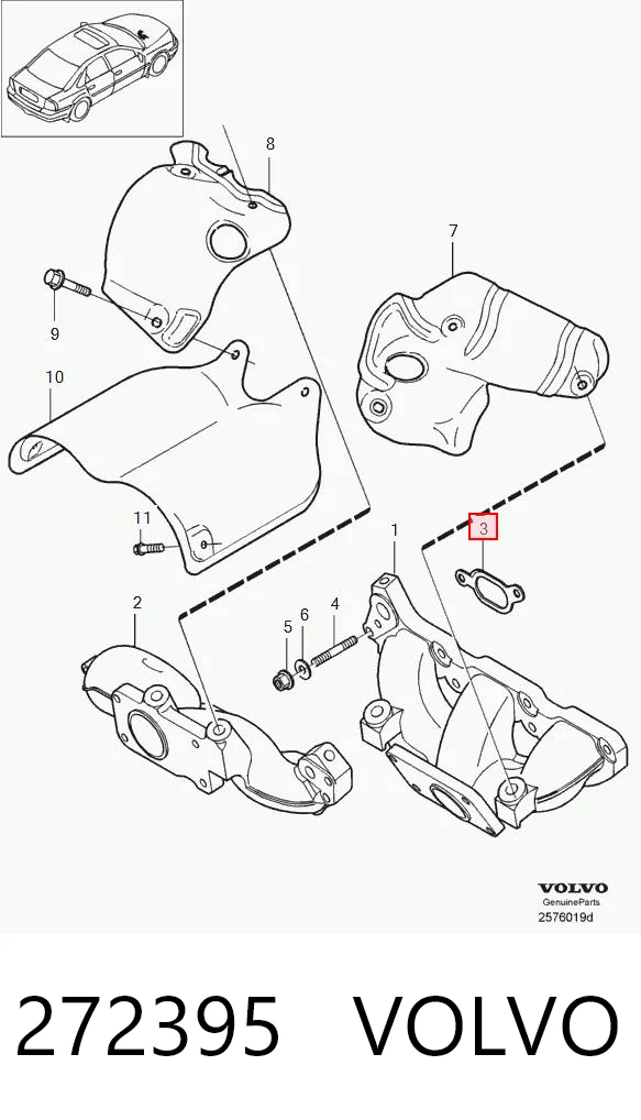 272395 Volvo Junta colector joint