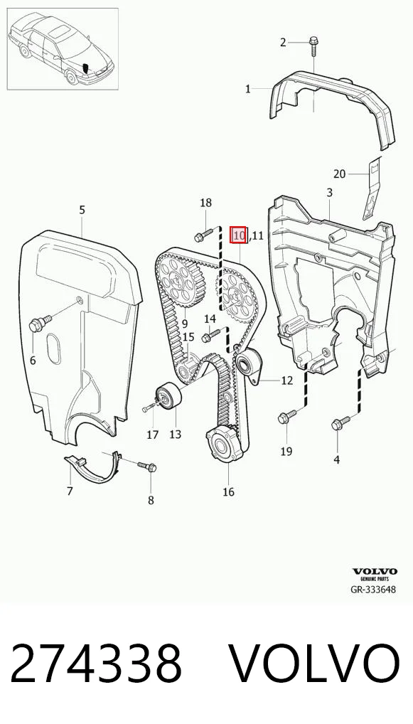 274338 Volvo Correa dentada