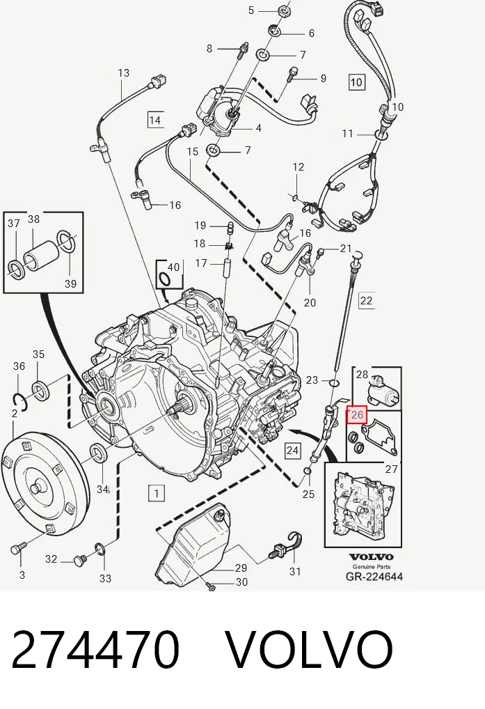 274470 Volvo Filtro hidráulico transmisión automática