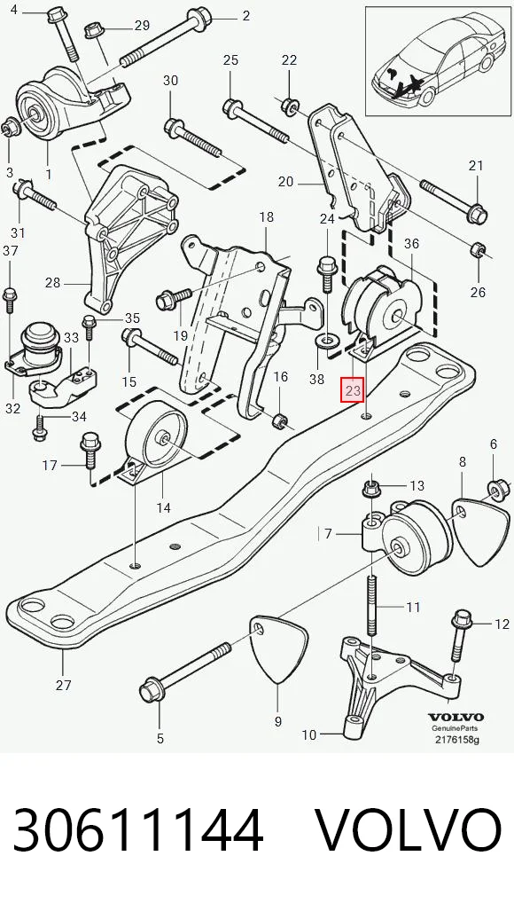30611144 Volvo Taco de motor