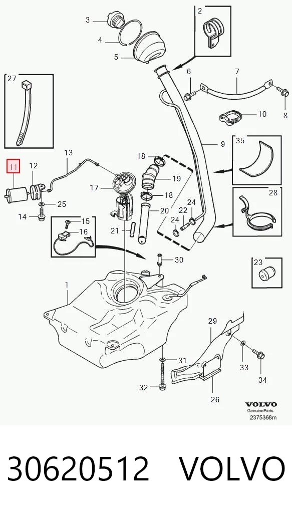 30620512 Volvo Filtro de gasolina