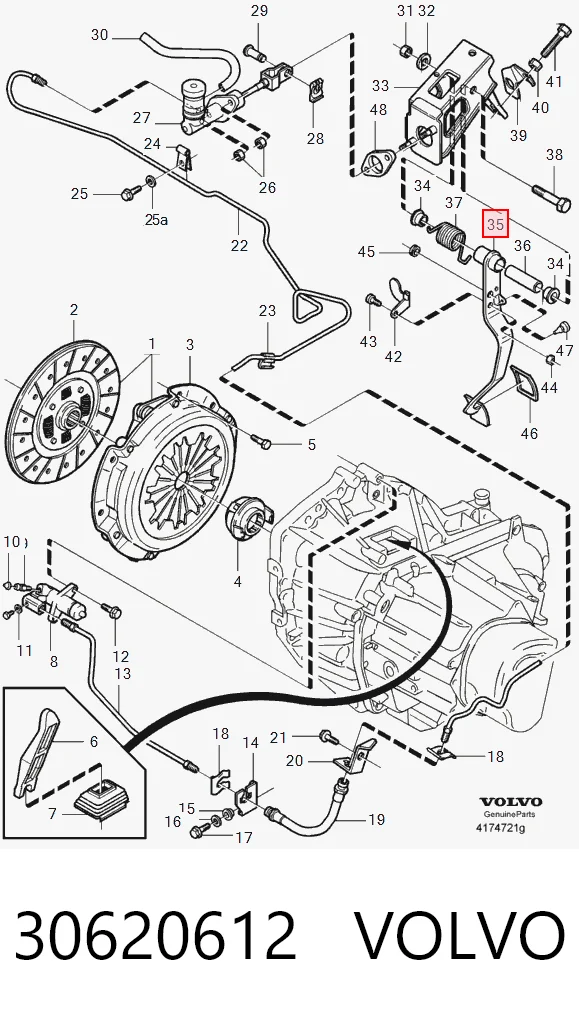 Comprar Pedal de embrague Volvo S40 I VS a bajo precio