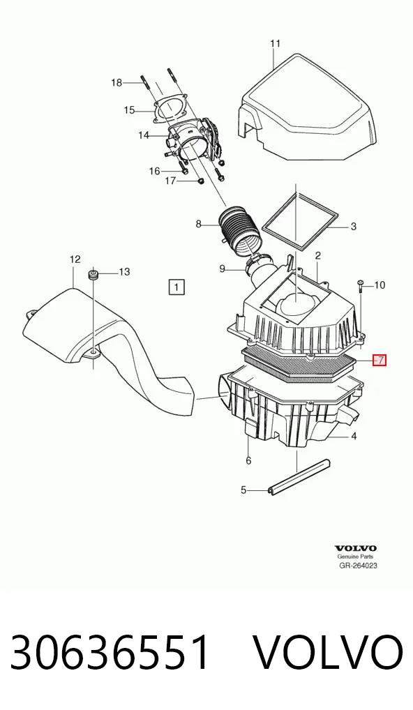 30636551 Volvo Filtro de aire de motor