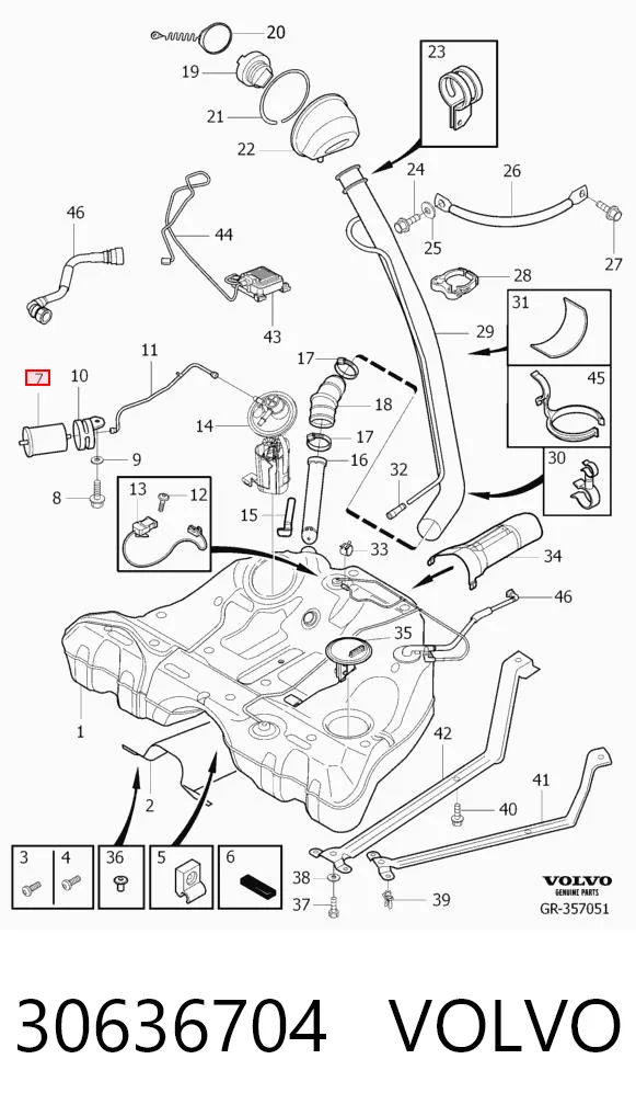 30636704 Volvo Filtro de gasolina