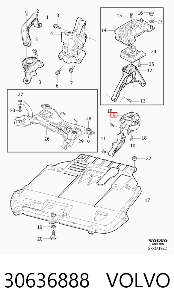 30636888 Volvo Taco de motor