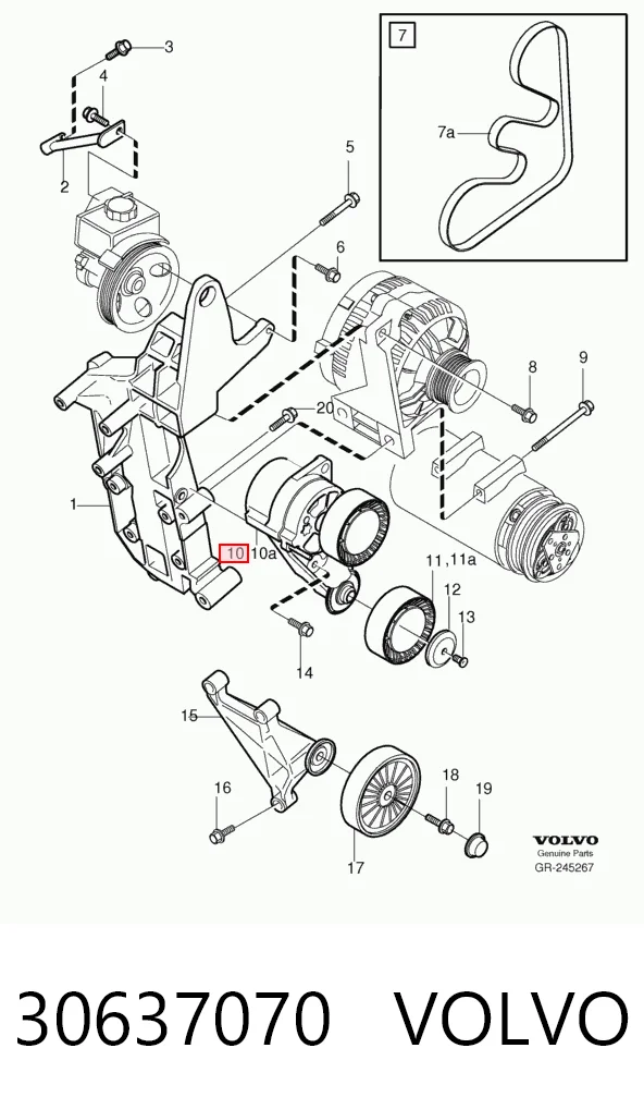 30637070 Volvo Tensor de correa de alternador