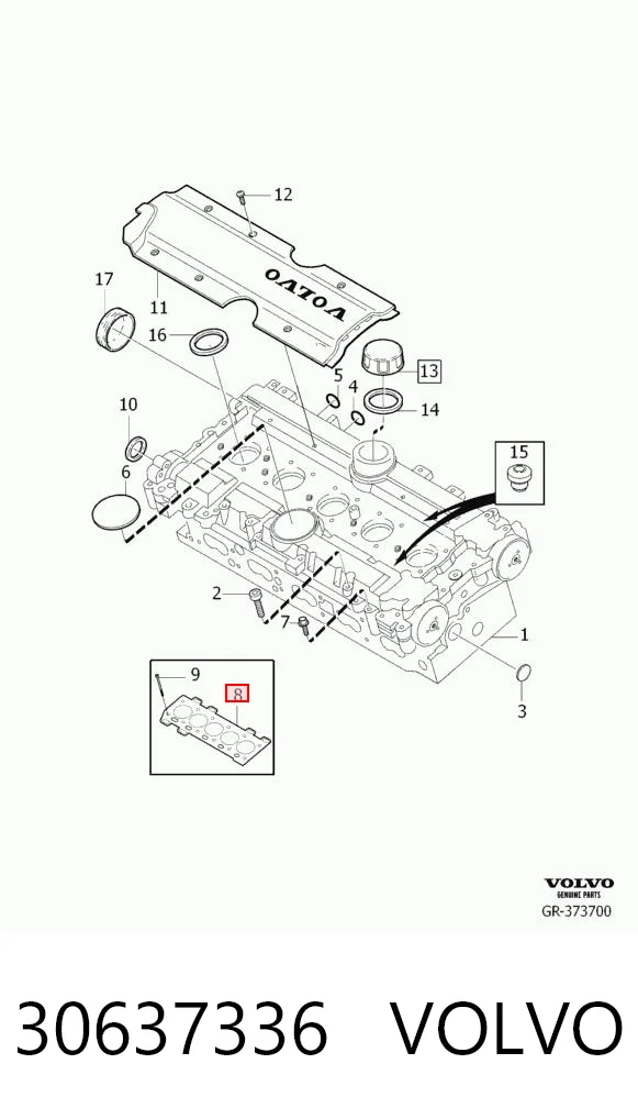 30637336 Volvo Empaquetadura de culata