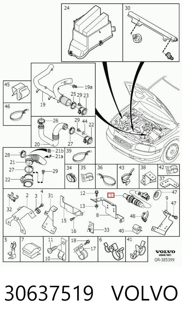 30637519 Volvo Sonda lambda, sensor de oxígeno antes del catalizador izquierdo