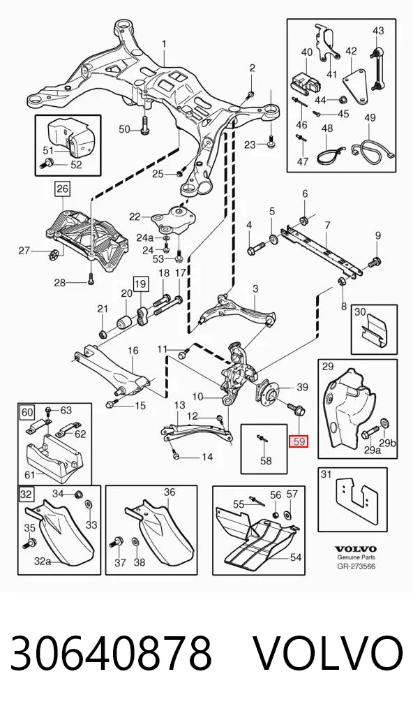 30640878 Volvo Semieje delantero derecho