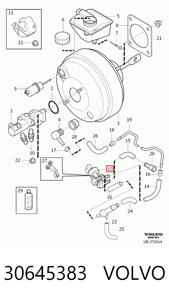 30645383 Volvo Válvula del servofreno