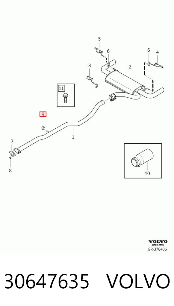 Soporte de escape Volvo C30  (2006-2012)