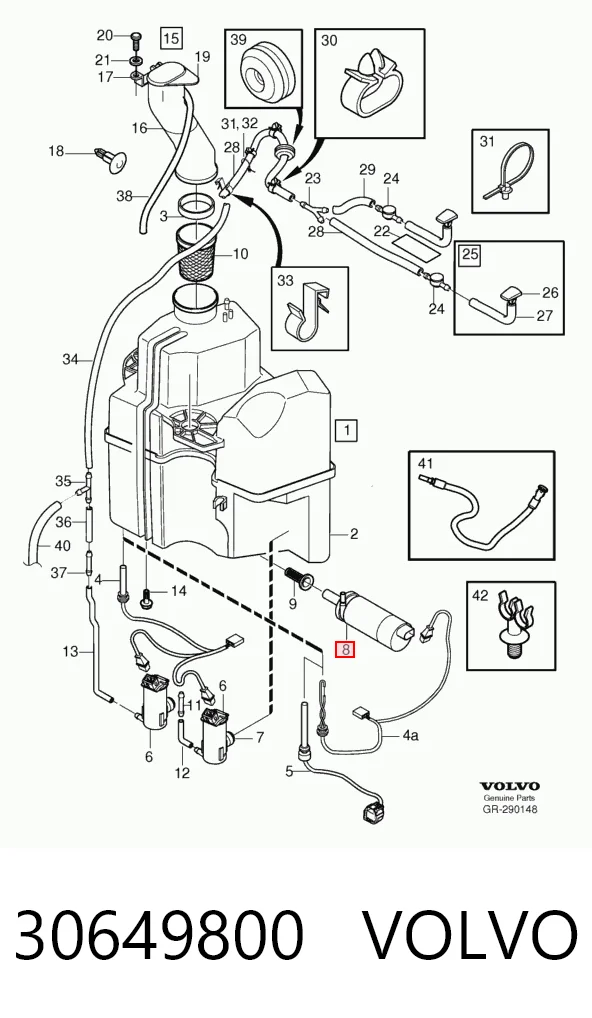 30649800 Volvo Bomba-motor de lavafaros