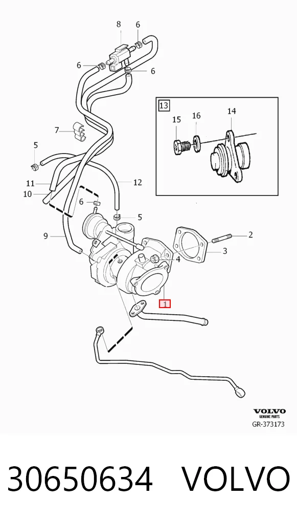 30650634 Volvo Turbo para motor
