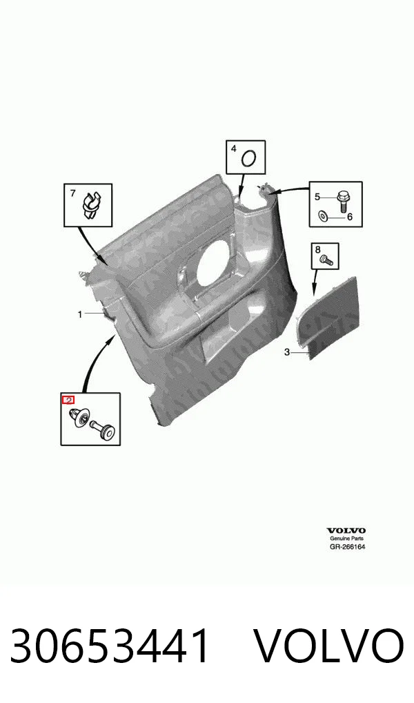 30653441 Volvo Clips de montaje parachoques delantero