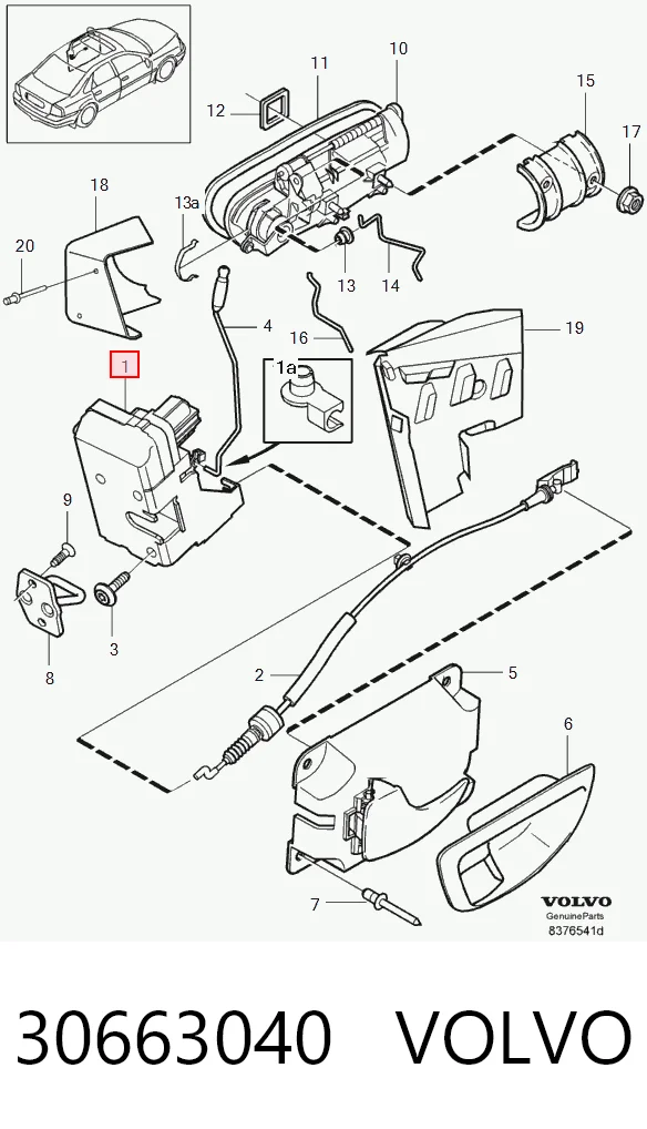Cerradura de puerta para Volvo XC90  