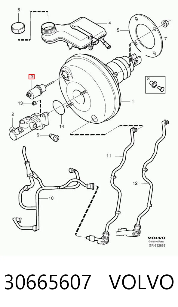 Válvula del servofreno 30665607 VOLVO