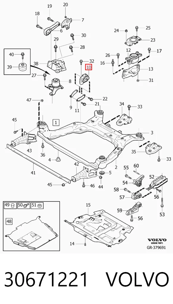 30671221 Volvo Soporte inferior del motor