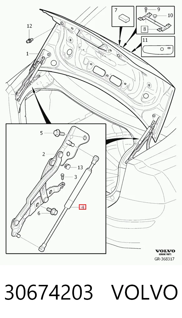 30674203 Volvo Amortiguador de porton