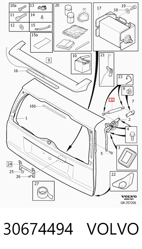 30674494 Volvo Amortiguador de porton