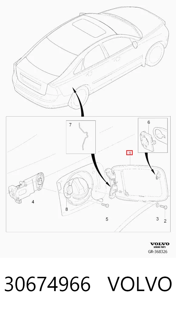 Tapa exterior de la gasolina para Volvo V50 MW