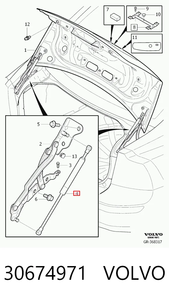 30674971 Volvo Amortiguador de porton