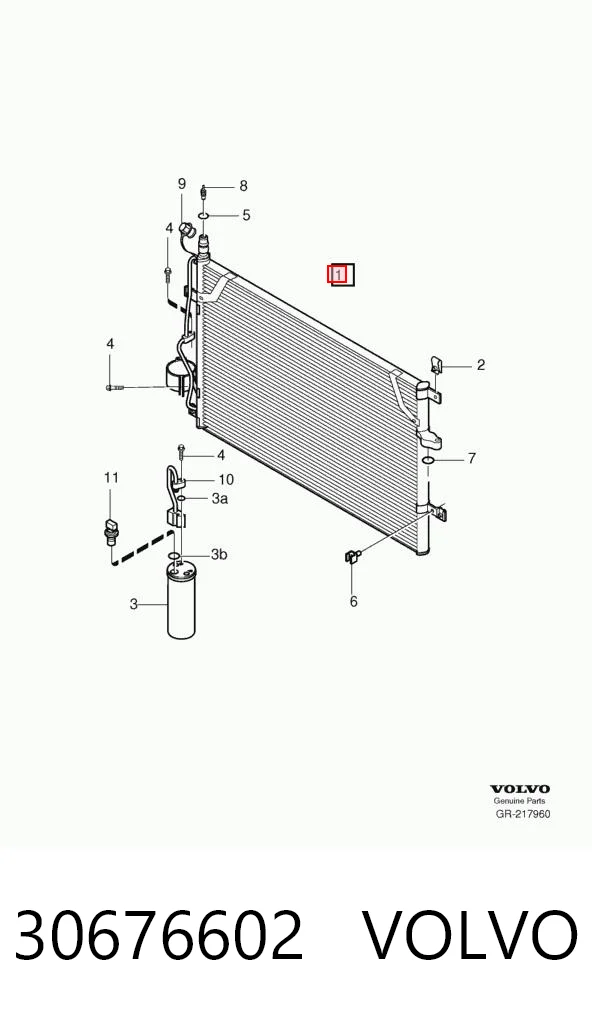30676602 Volvo Radiador de aire acondicionado