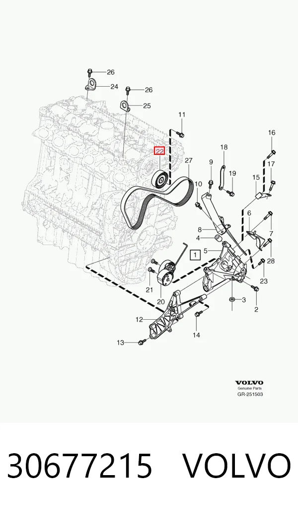 Polea inversión/guía, correa auxiliar servicios Volvo XC90  desde 16,92 €