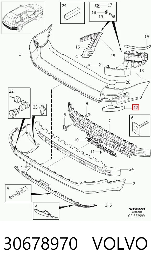 30678970 Volvo Reflector, trasero, izquierdo