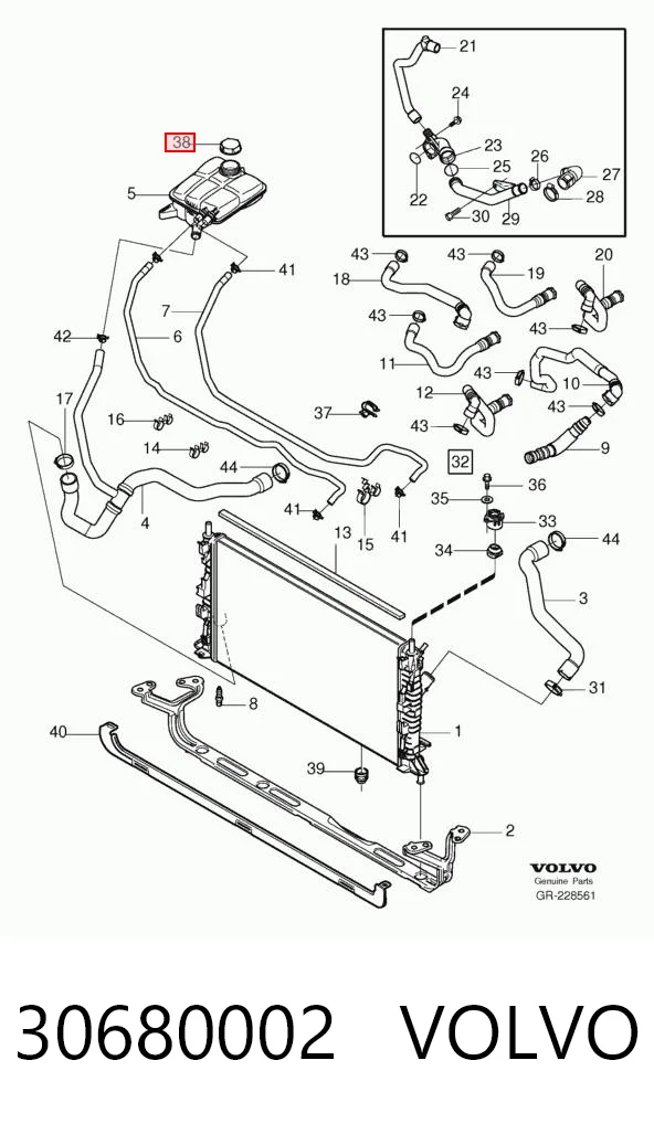 30680002 Volvo Tapón del radiador de refrigerante