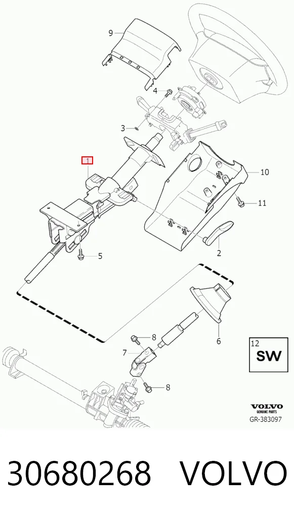 Columna de volante para Volvo XC90  