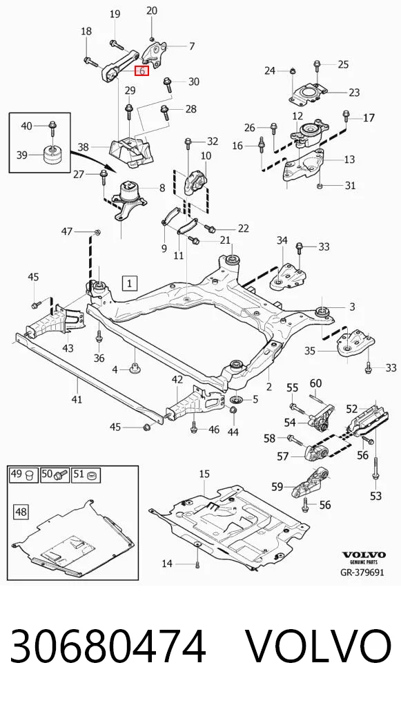 30680474 Volvo Soporte de motor derecho