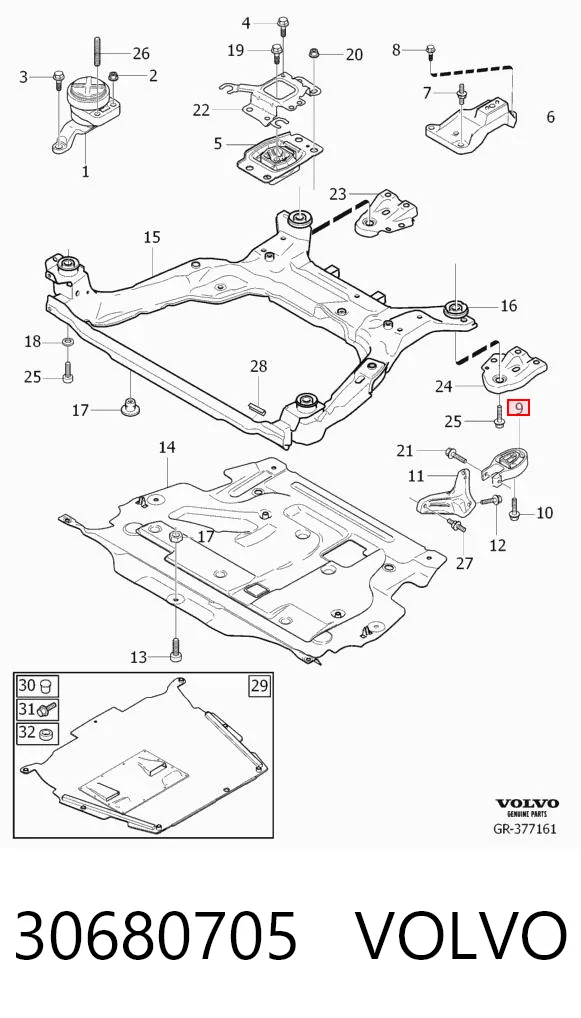 30680705 Volvo Taco de motor