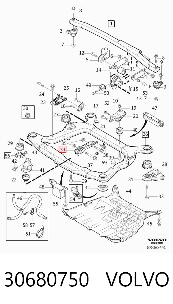 30680750 Volvo Soporte inferior del motor