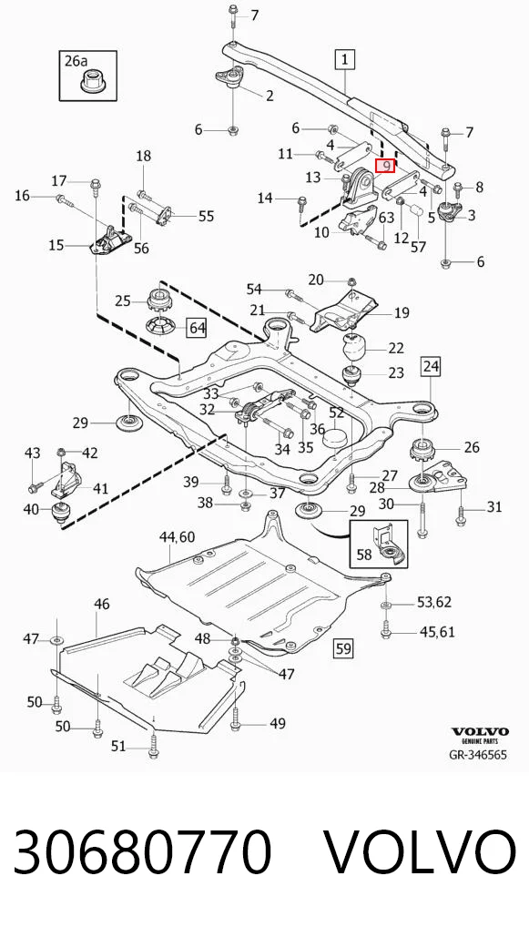 30680770 Volvo Soporte superior del motor