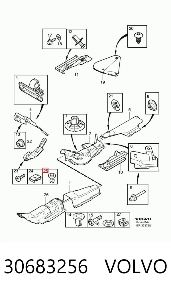 30683256 Volvo Tuerca remachable para tornillo autorroscante