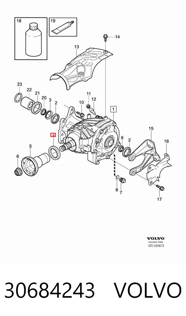 30684243 Volvo Retén del piñón del diferencial delantero