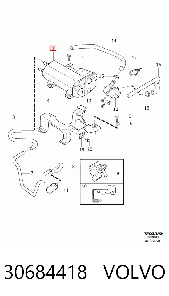 30684418 Volvo Filtro de carbon activo