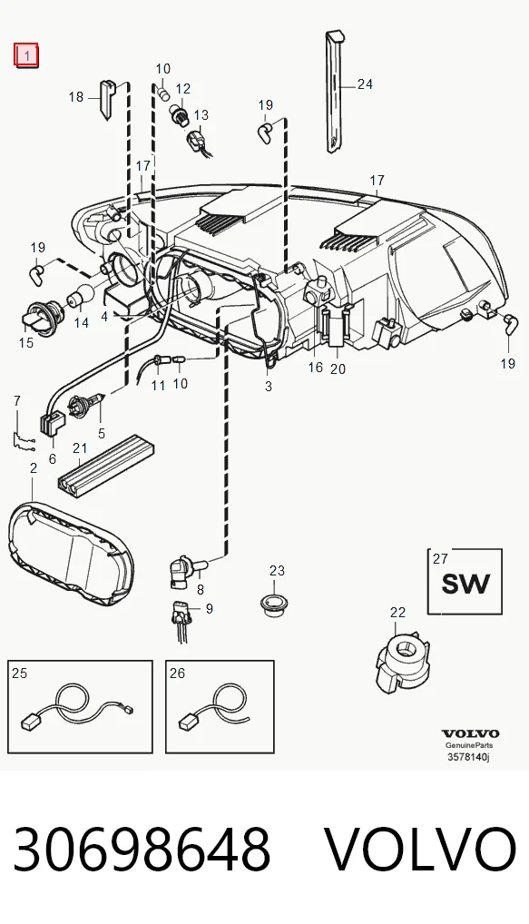  Faro izquierdo Volvo S40 2